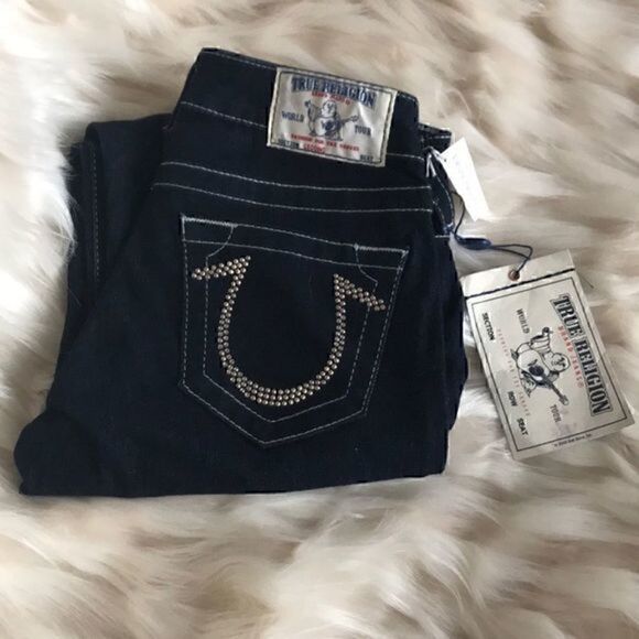 TRUE RELIGION JEANS CRYSTAL‎ LOGO​​​​ - Picture 1 of 8